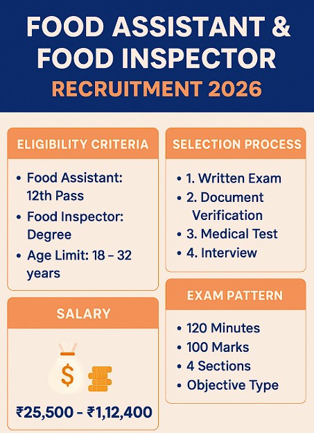 Food Assistant & Food Inspector Recruitment 2026