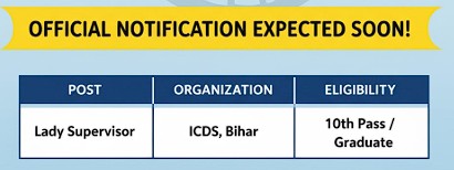 bihar anganwadi supervisor recruitment 2026