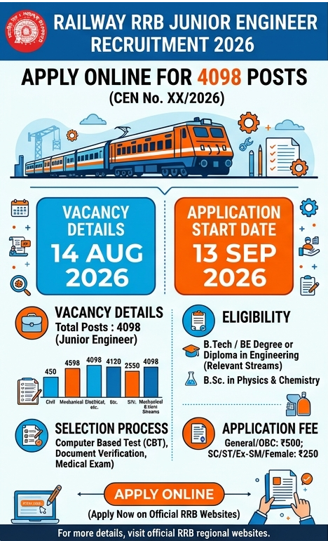 Railway RRB Junior Engineer Recruitment 2026