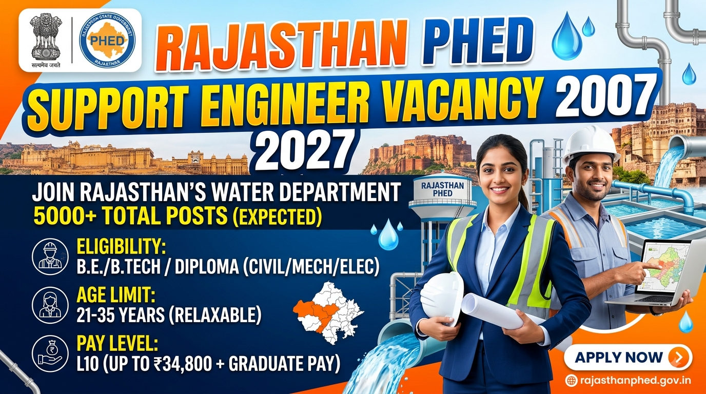 Rajasthan PHED Support Engineer Vacancy 2027