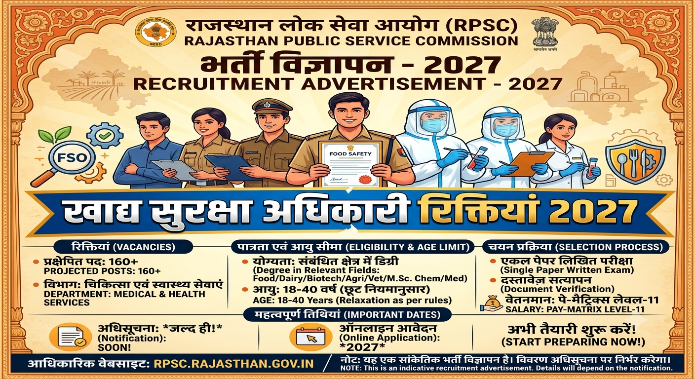 Rajasthan Food Inspector Vacancy 2027