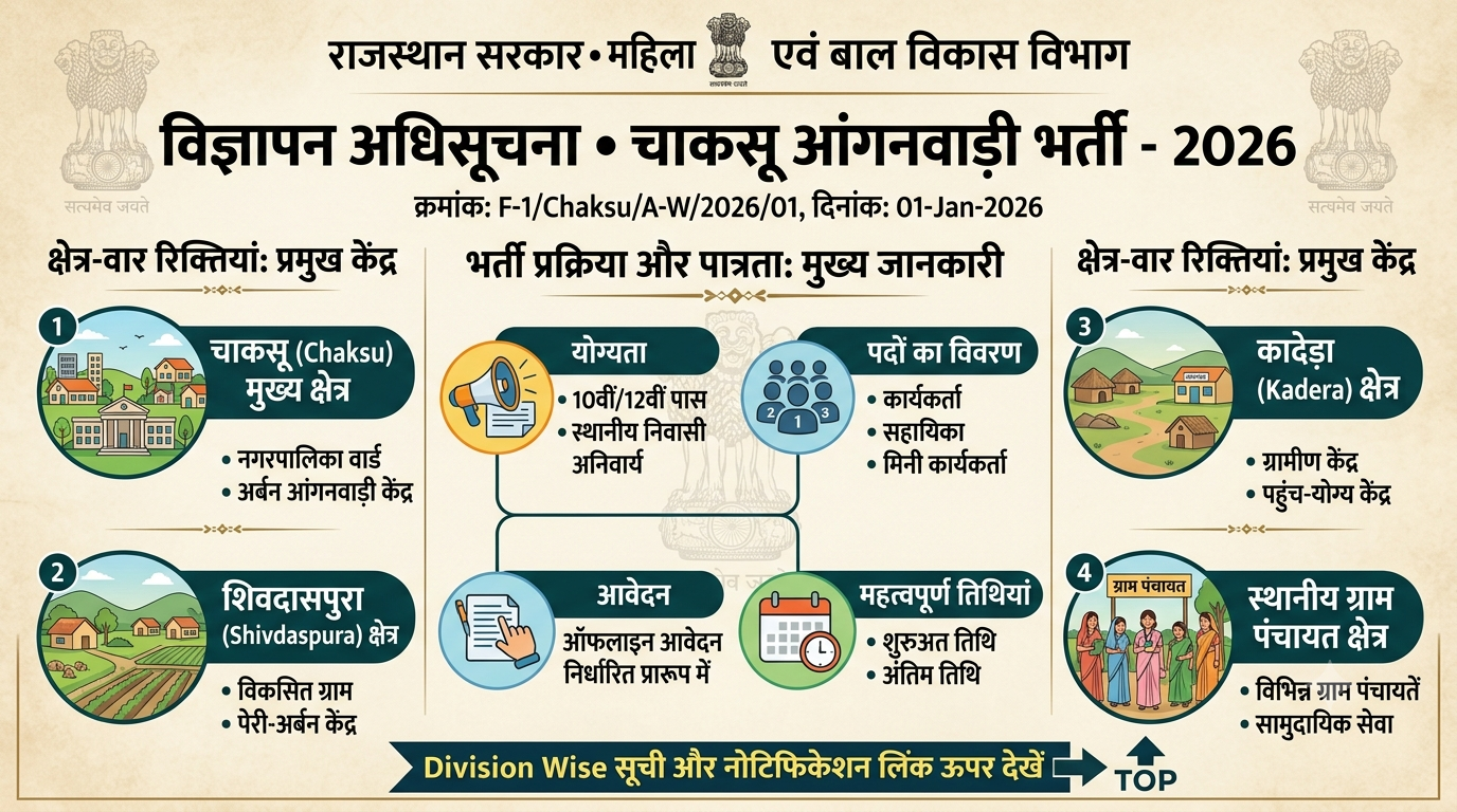 Chaksu Anganwadi Vacancy 2026