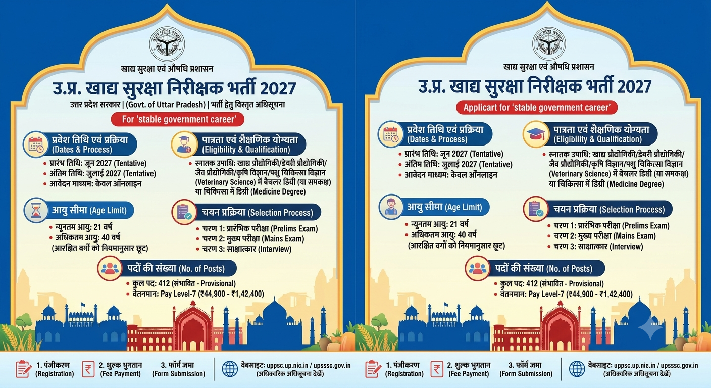 UP Food Inspector Vacancy 2027