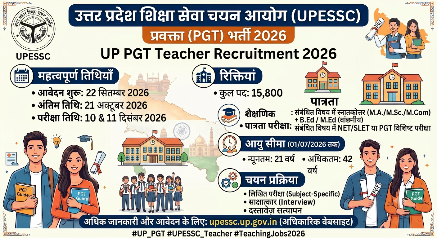UP PGT Teacher Recruitment 2026