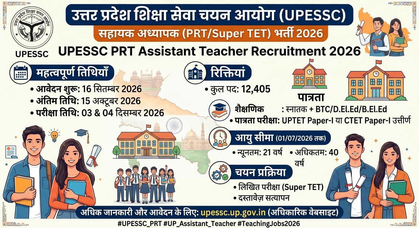 UPESSC PRT Assistant Teacher Recruitment 2026
