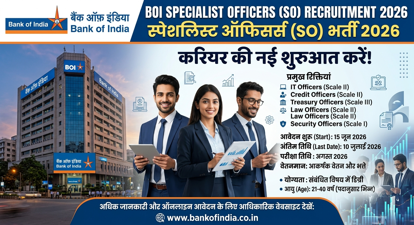 Bank of India BOI Specialist Officers SO Recruitment 2026