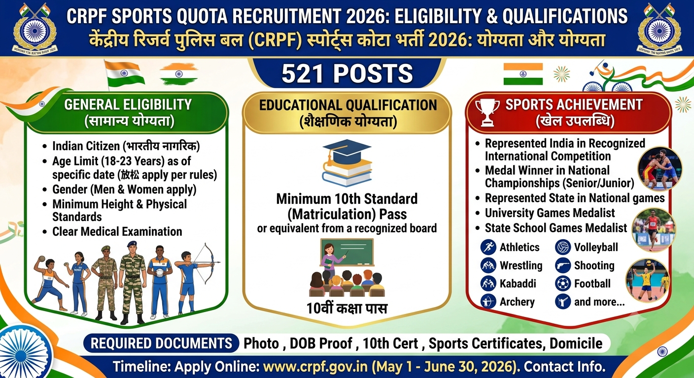 CRPF Sports Quota Eligibility 2026