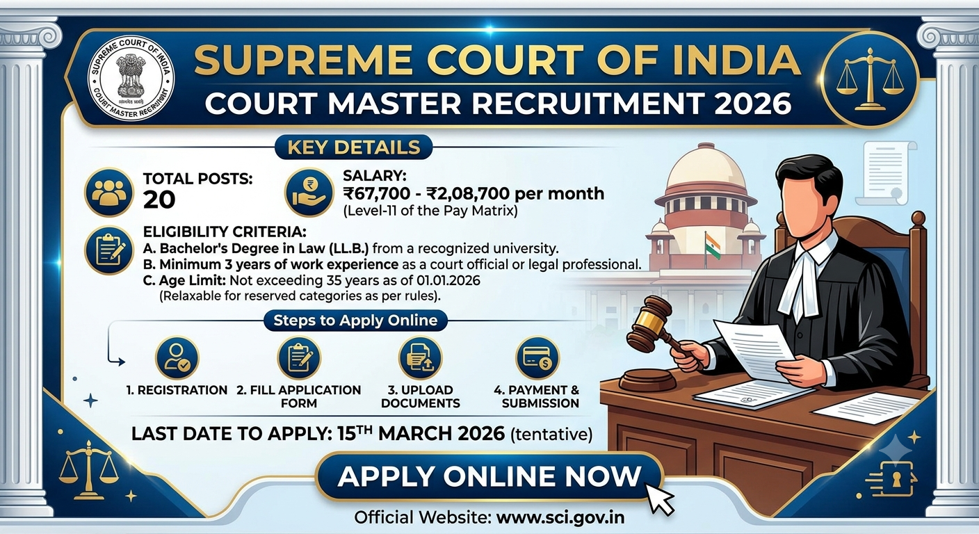 Supreme Court Court Master Recruitment 2026